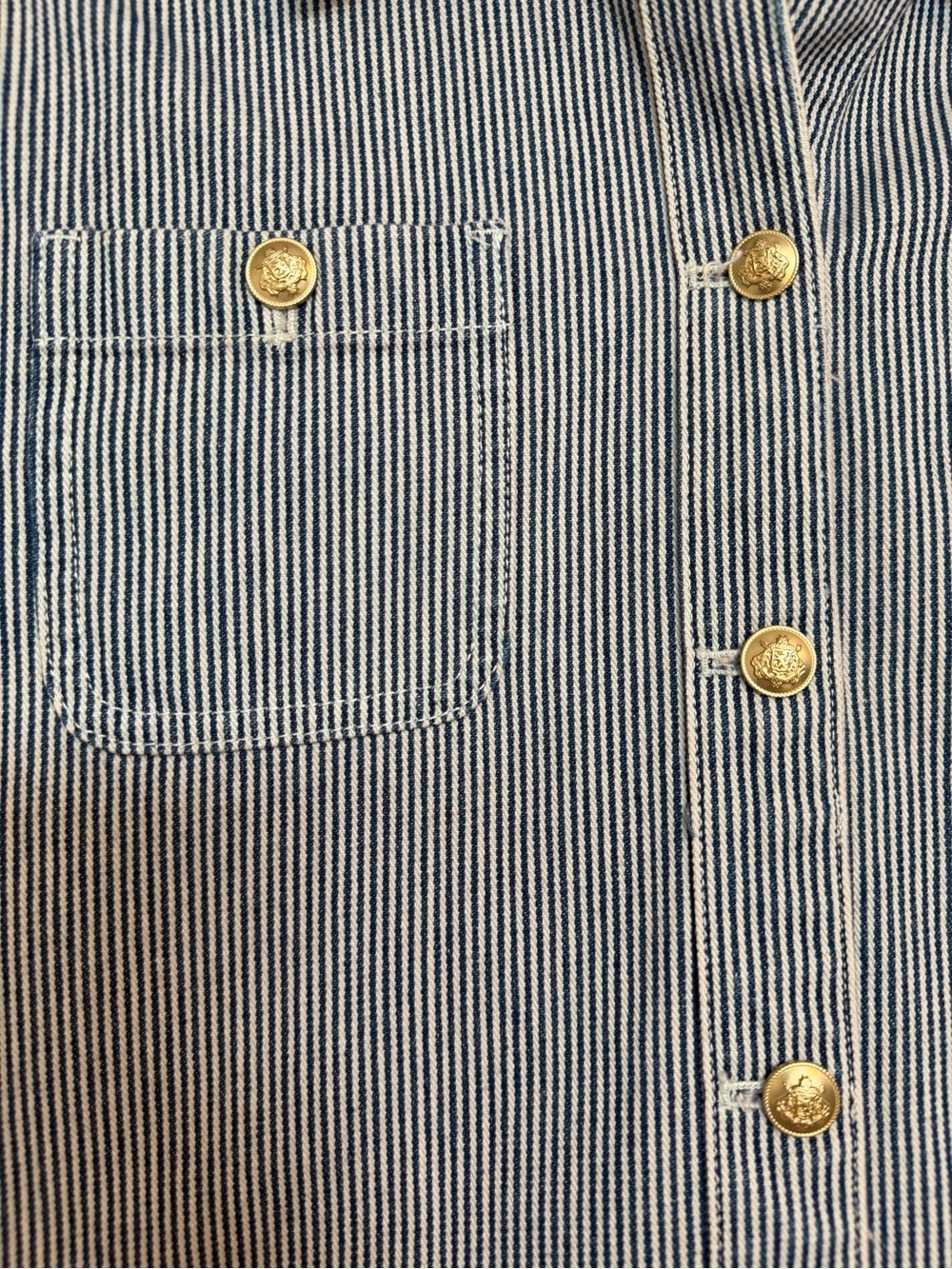 J.Crew Striped Denim Shirt & Mini Skirt Matching Set (Size 4 & 26) - Picture 6 of 14